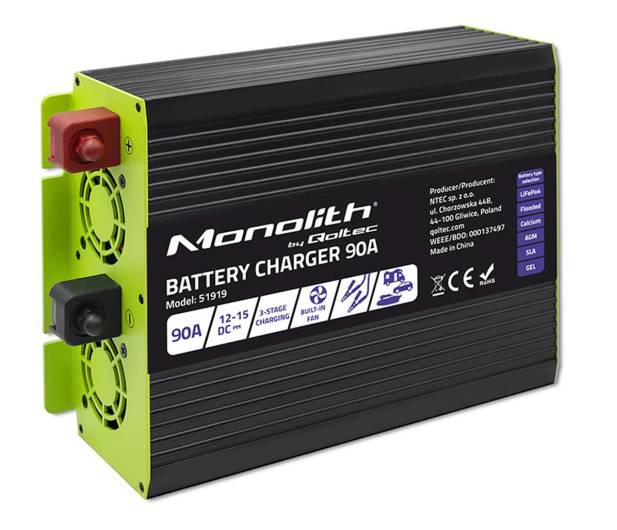 Qoltec Monolith (LiFePO4, AGM, GEL, SLA, 90A, 12V) - 1289107 - zdjęcie